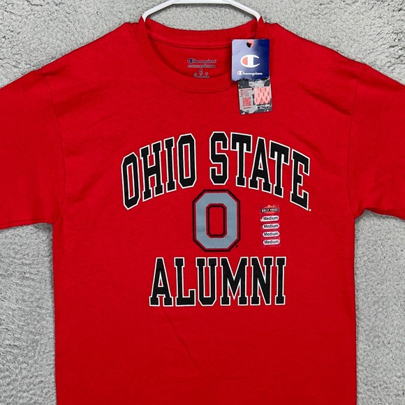 Ohio State Buckeyes Alumni T-Shirt Men Medium Red Crewneck Tee Champion NEW